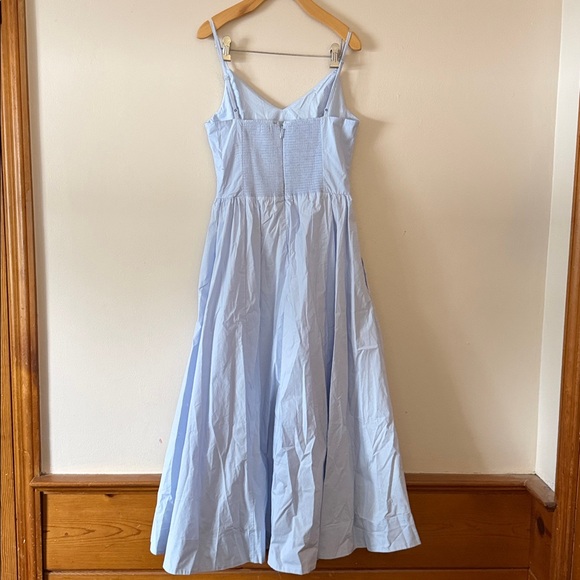 Babaton Technique Poplin Dress in Villa Blue Size 6 - Picture 5 of 9